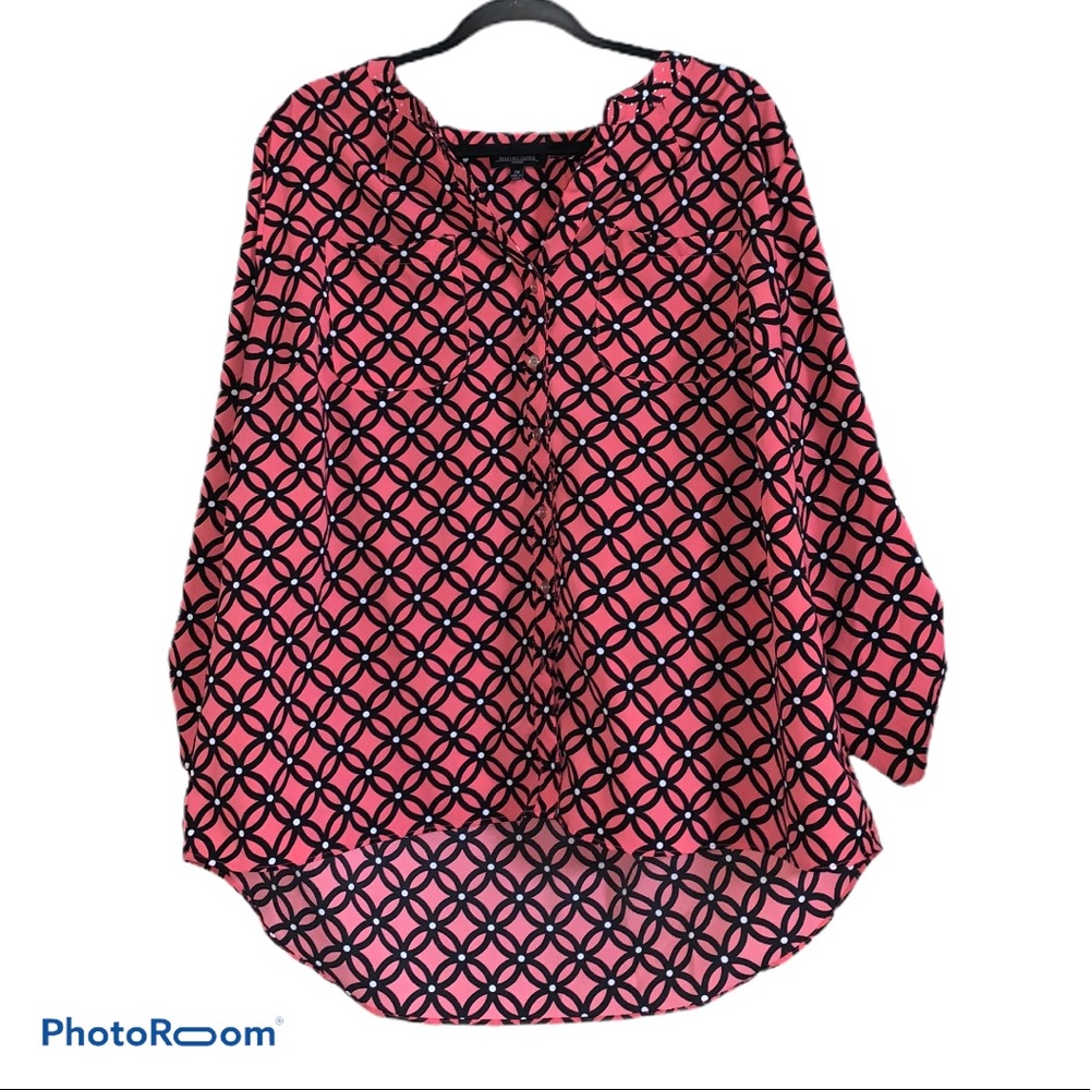 Notations PInk and Black Blouse Size 2X